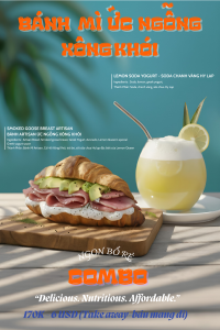 SMOKED GOOSE BREAST CROISSANT- Bánh croissant ức ngỗng xông khói